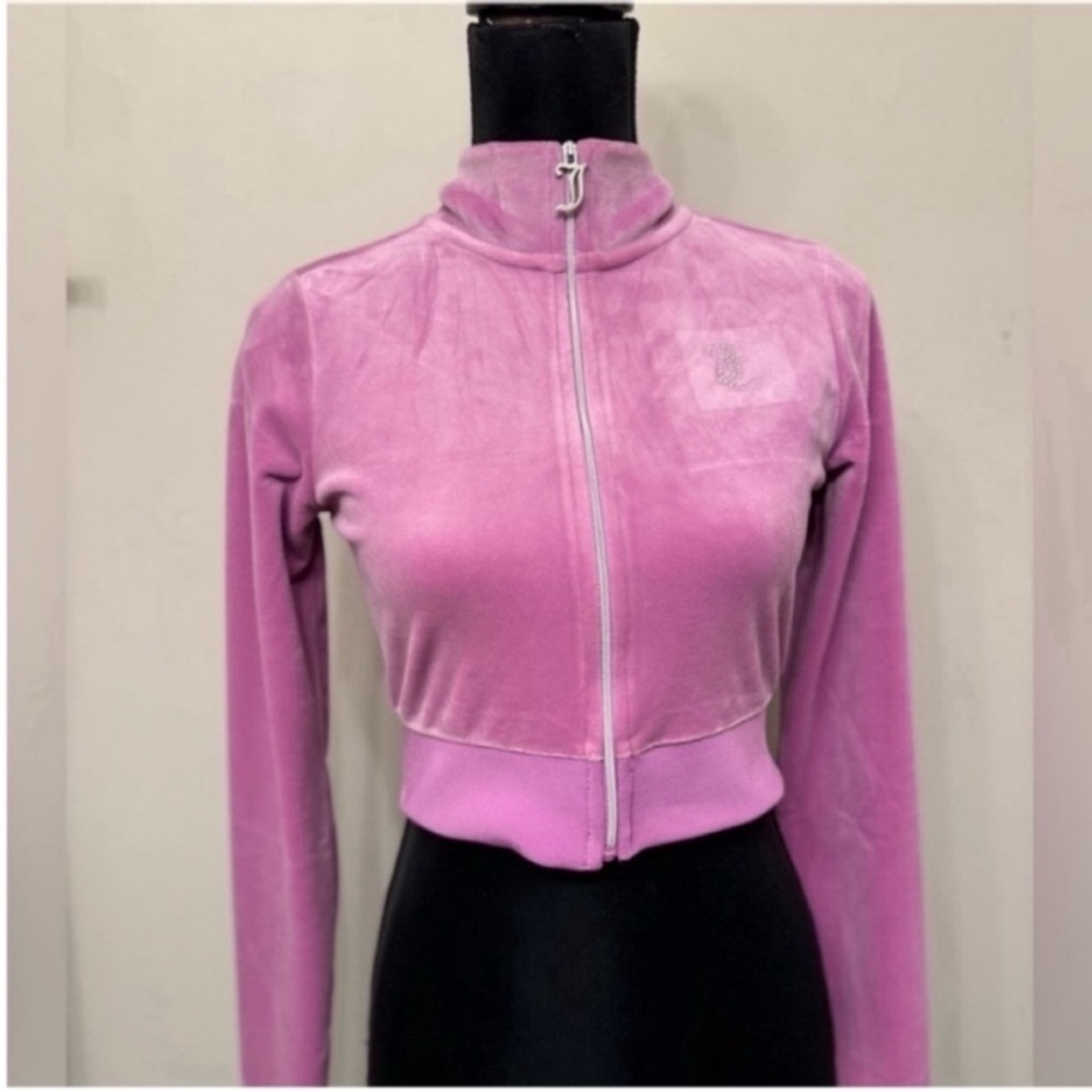 Juicy Couture Light Purple Velour Zip-Up Sweatshirt S